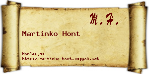 Martinko Hont névjegykártya